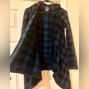 Cuddl Duds Teal and Black Fleecewear Cardigan